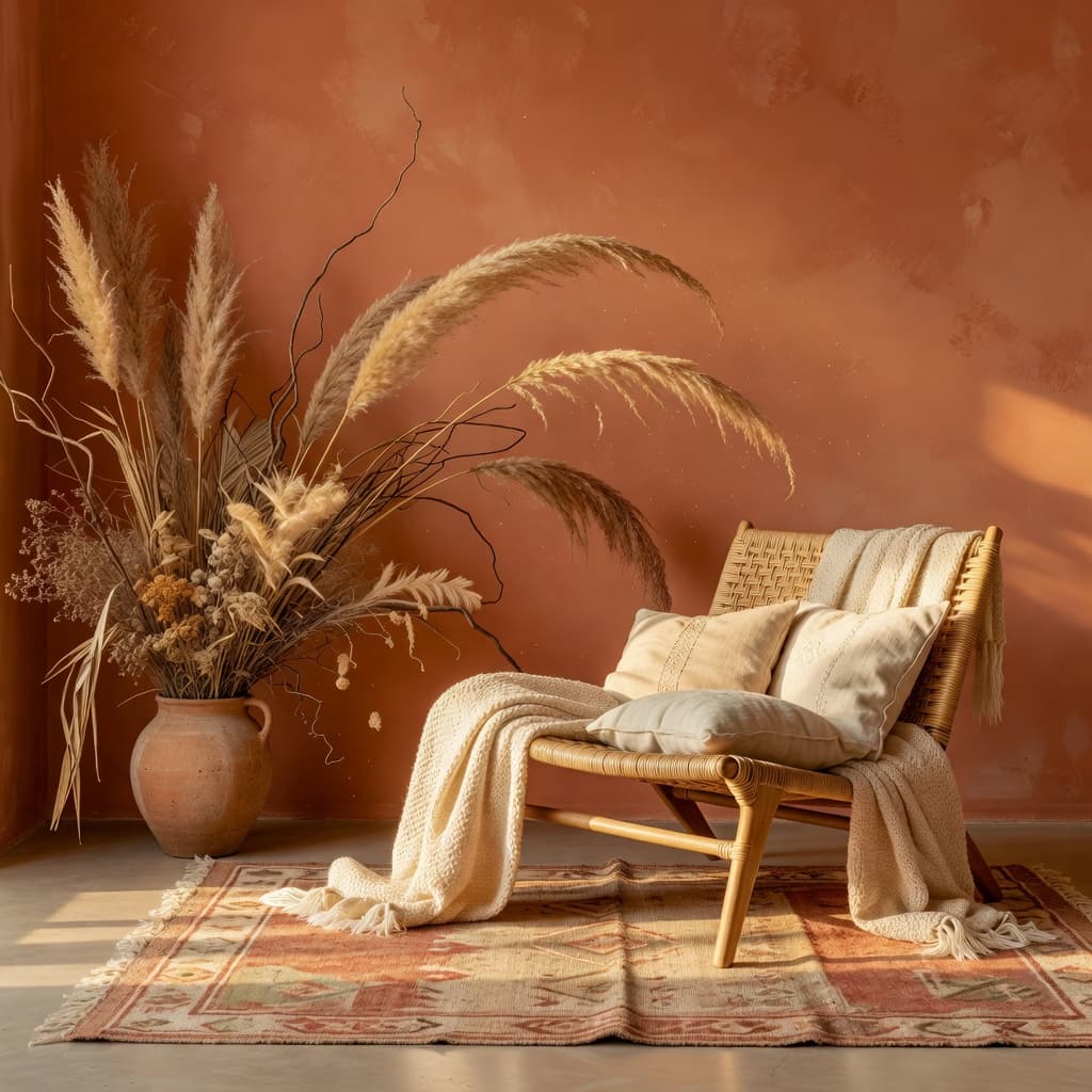 AI-rendered Bohemian interior style — DecorAI AI interior design app