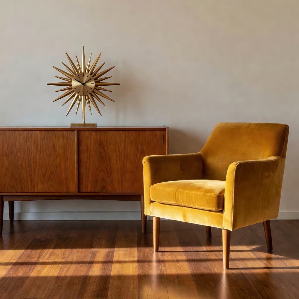 AI-rendered Mid-Century interior style — DecorAI AI interior design app